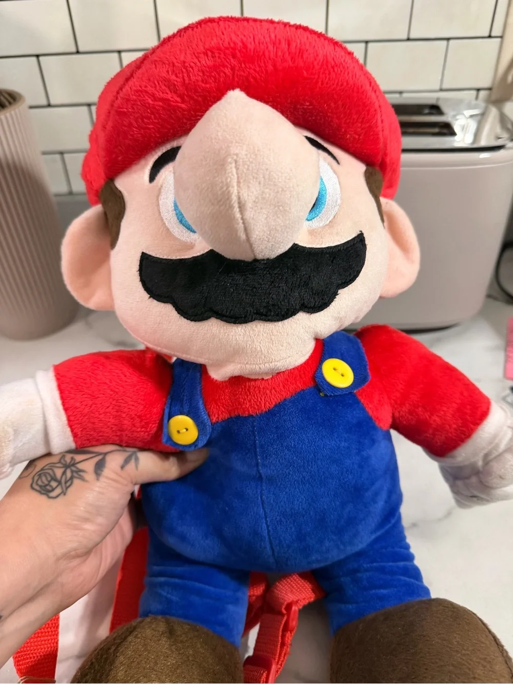 Nintendo Red Blue Plush Mario Character Backpack